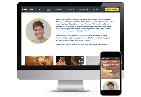 Responsive CMS-Webpräsenz für Massagenius (Redesign)