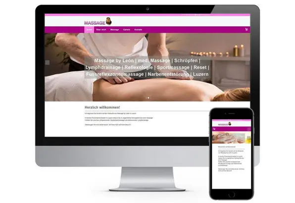Webpräsenz für Leon Massage